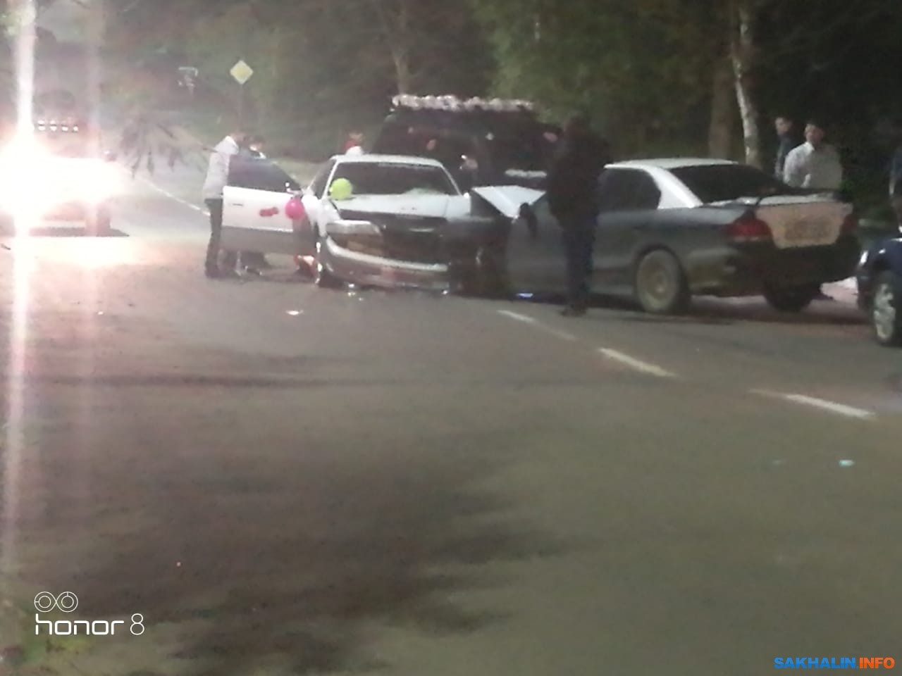 В Охе ночью столкнулись два автомобиля