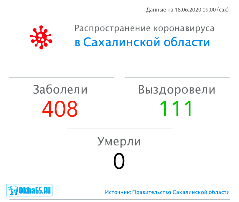 408 случаев заражения коронавирусом зафиксированы в Сахалинской области